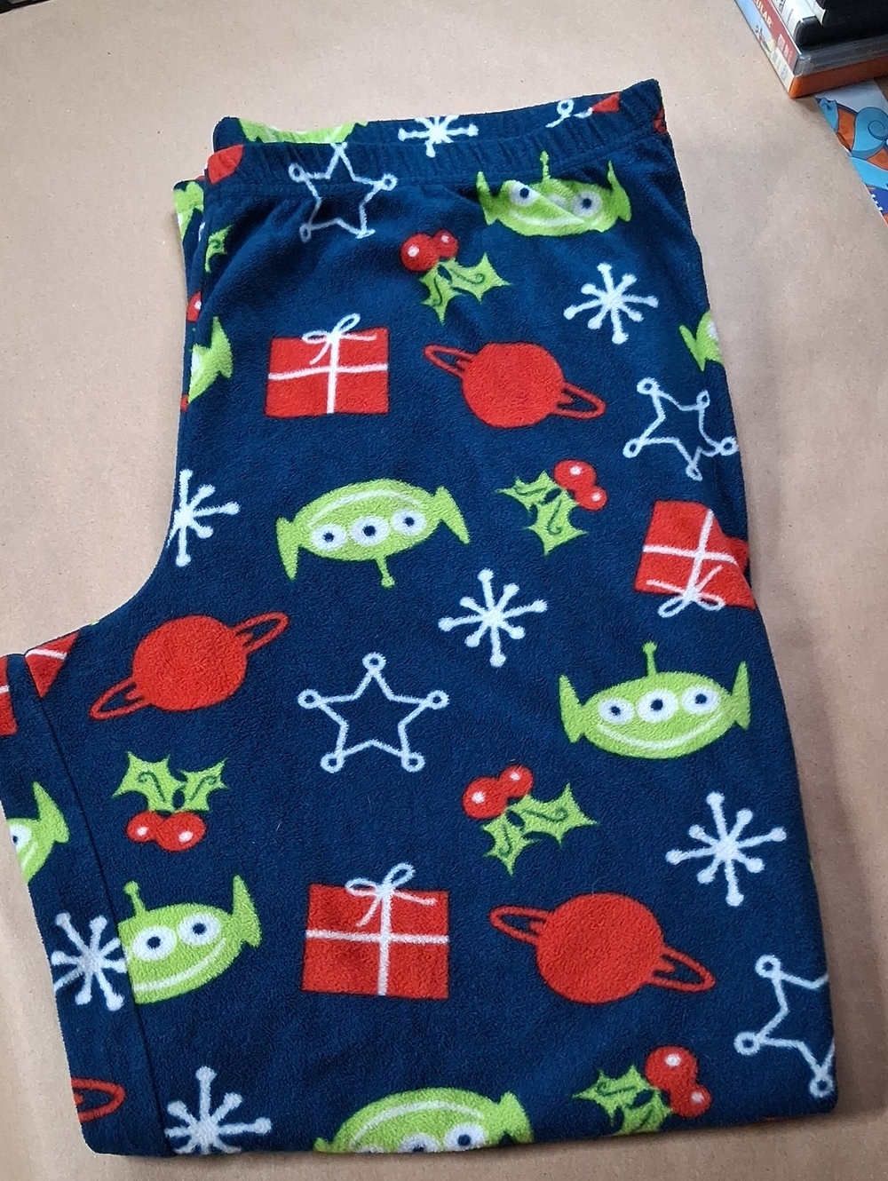 Kids Navy Blue Alien Print Holiday Pajama Pants